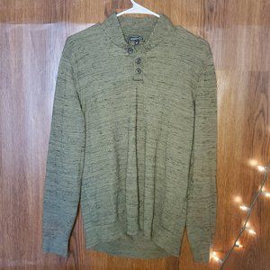 👻 Express Men's Green Long Sleeve Sweatshirt 👻